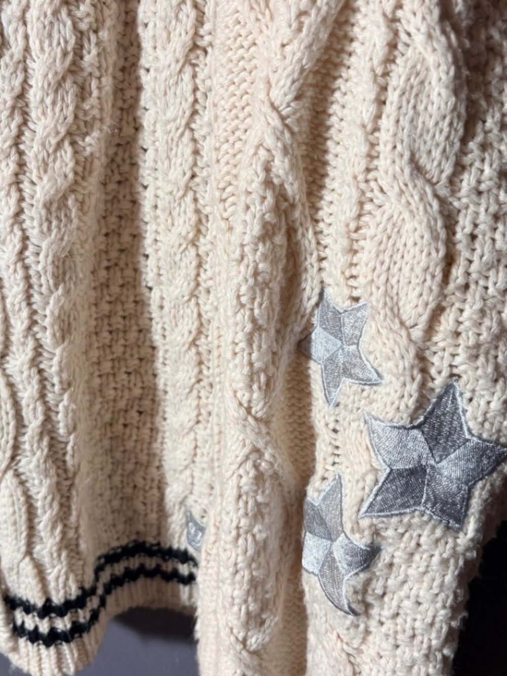 Folklore Cardigan Taylor Swift Inspired Star Patch Cable Knit S - Picture 4 of 9